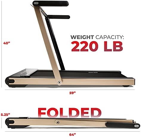 Sunny Health & Fitness Premium Slim Folding Treadmill, Fully Assembled|B07MW21KMZ
