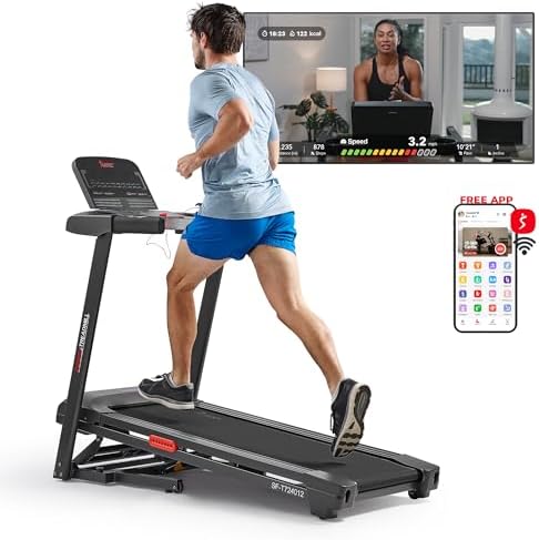 Sunny Health & Fitness Smart Wi-Fi Treadmill w/Shock Absorption|B0DMTQWNG7