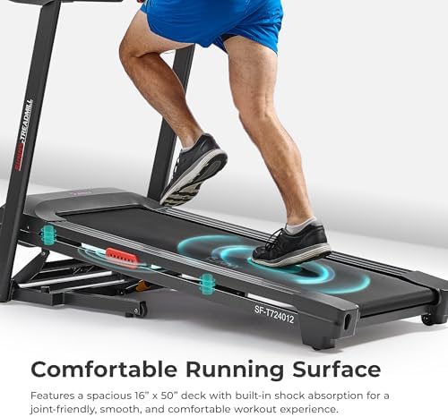 Sunny Health & Fitness Smart Wi-Fi Treadmill w/Shock Absorption|B0DMTQWNG7